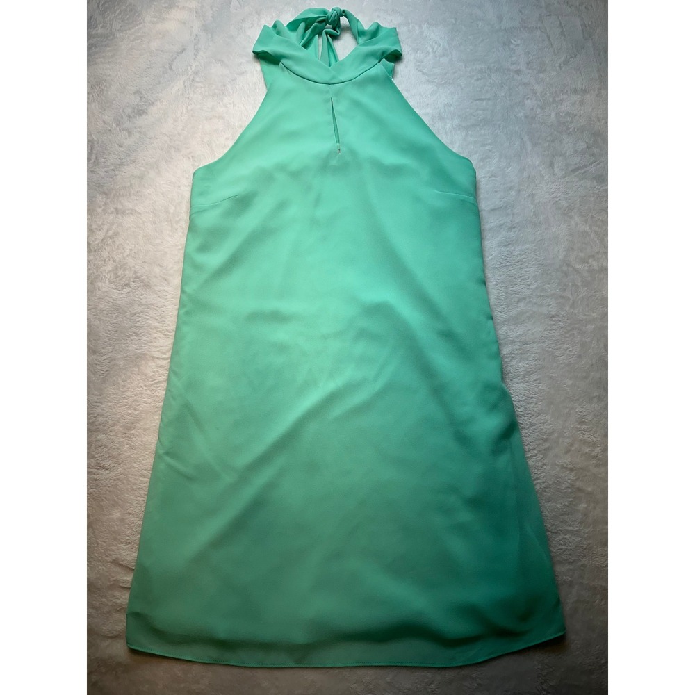 Naked Zebra Mint Green Halter Neck Keyhole Shift Dress Size Small - 196